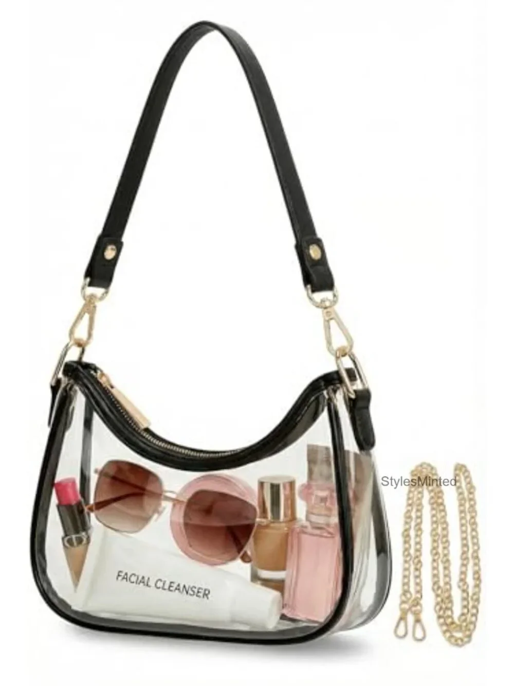 Vegan Leather Crescent Hobo Shoulder Bag YKK Zipper Mini Purse